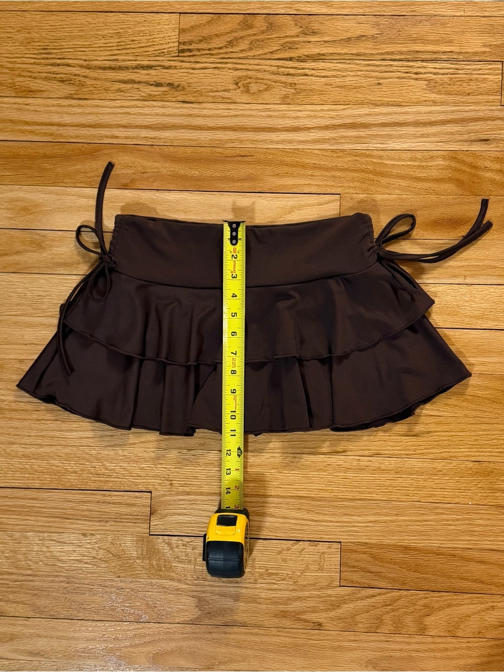 Brown Ruffled Mini Skirt